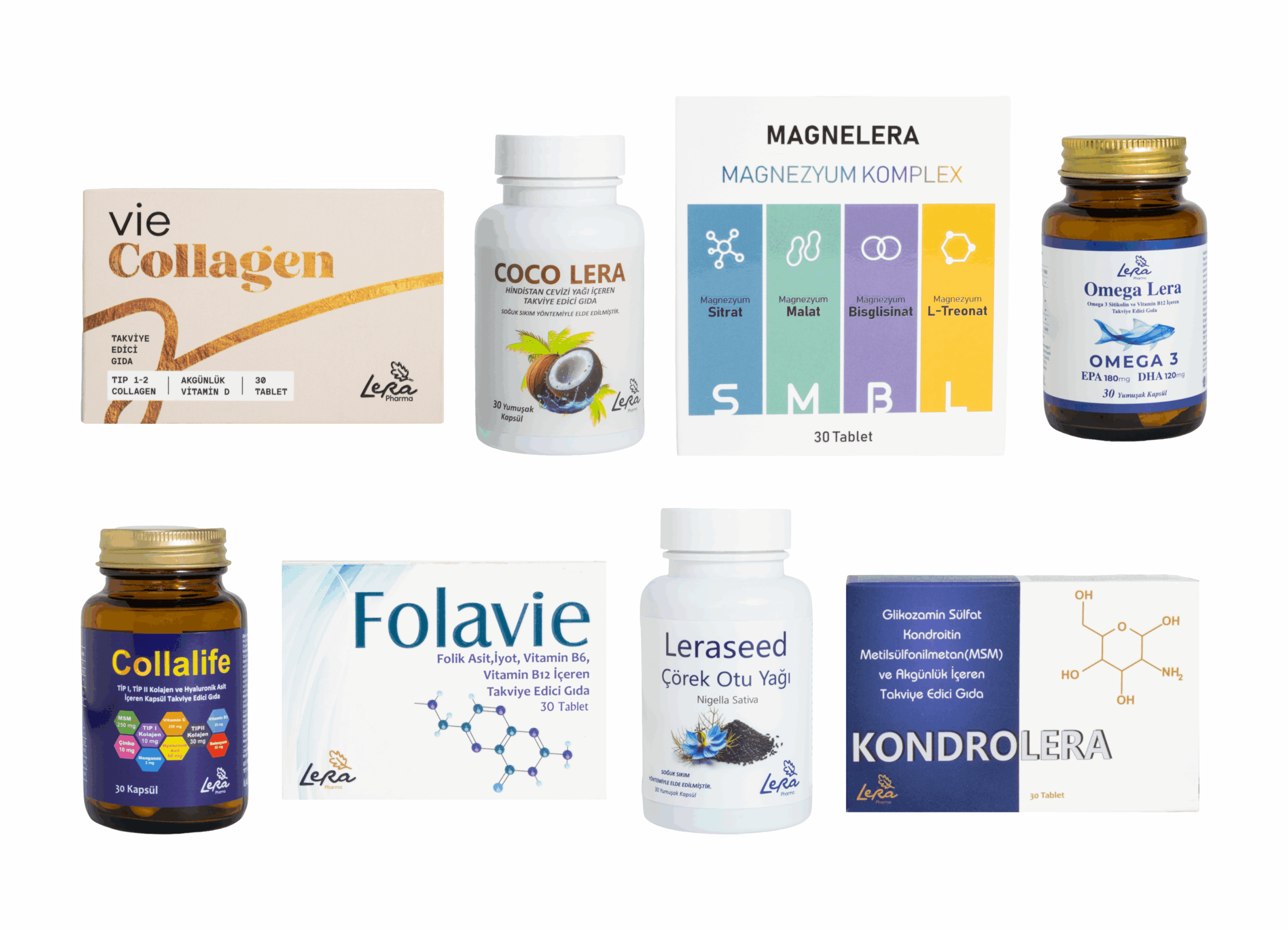 Lera Pharma ürün ailesi kolajı
